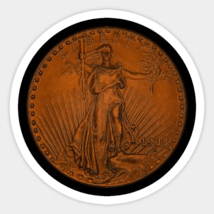 USA Liberty 1933 Coin in Orange Sticker